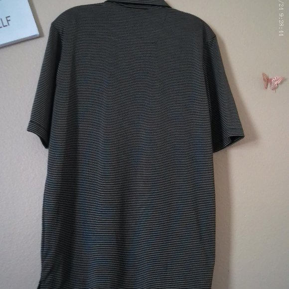 Black & White Pinstriped Raiders Polo SZ M by Antigua - Picture 2 of 8